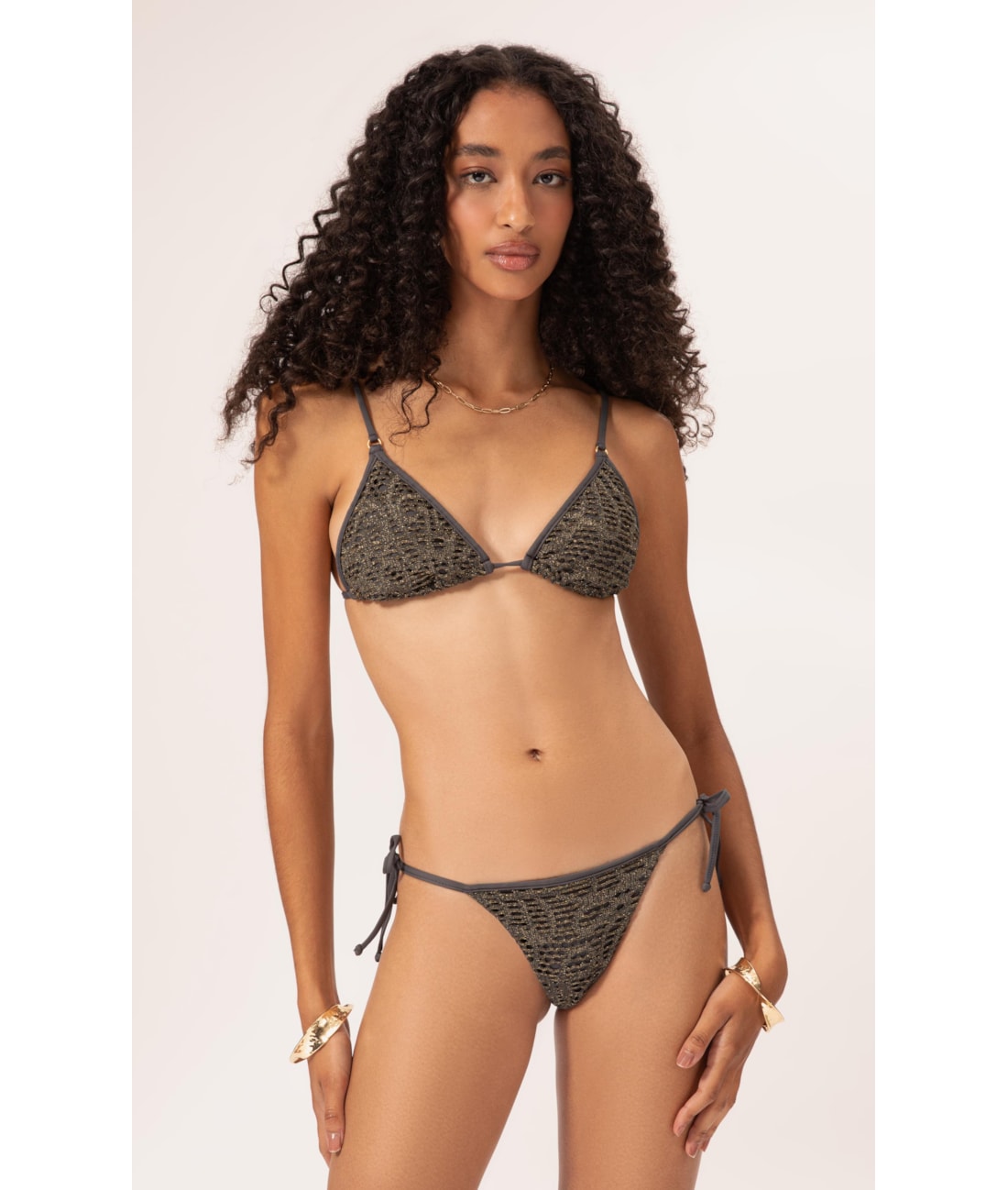 Biquíni Cortininha Rendado Lux Gráfite