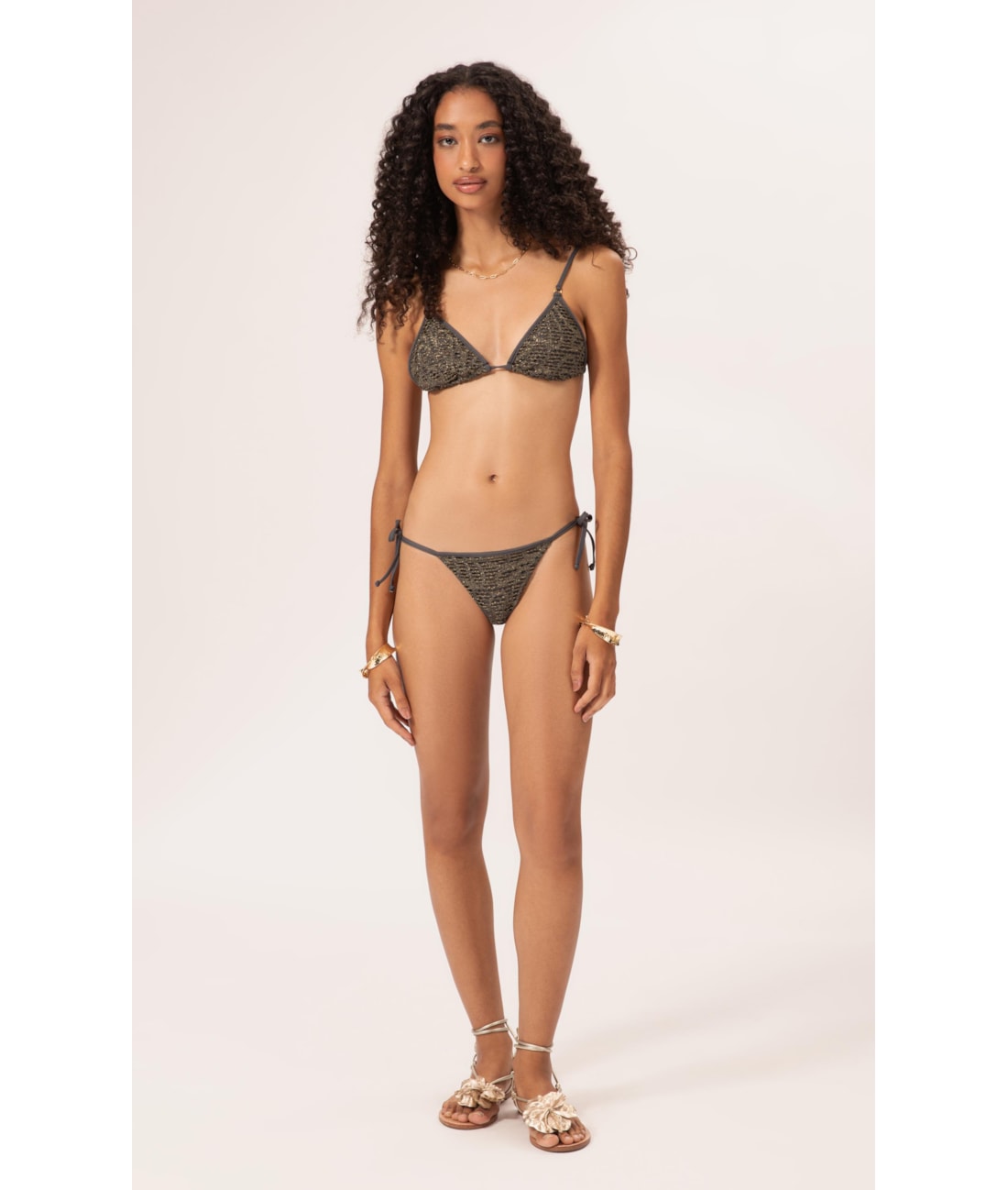 Biquíni Cortininha Rendado Lux Gráfite