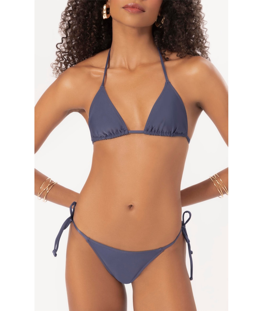 Biquíni Cortininha Rolotê Dark Navy
