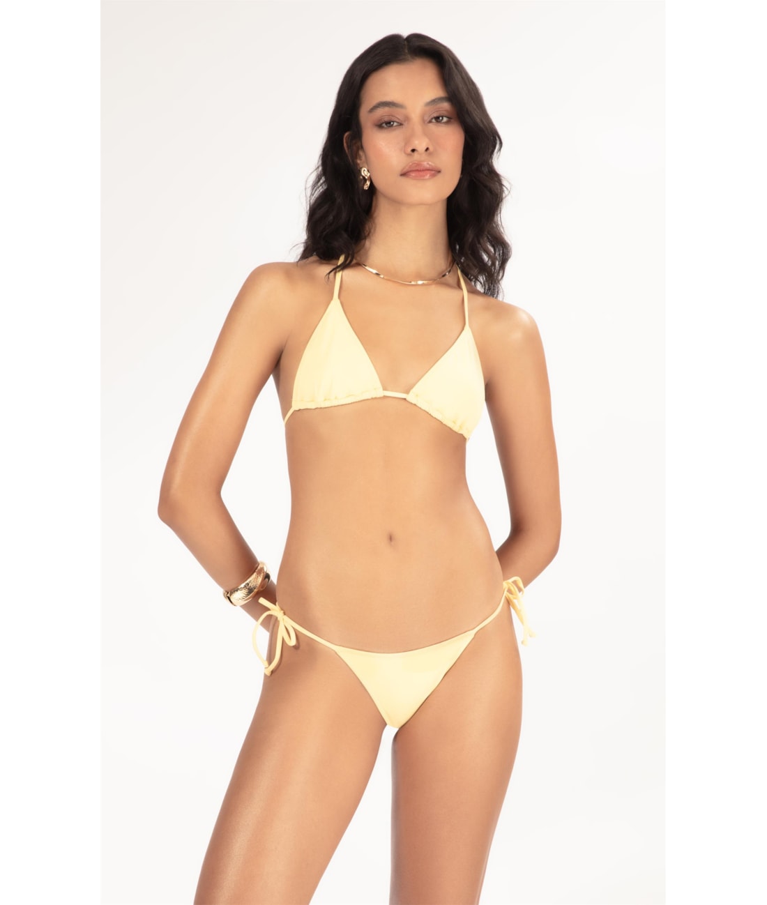 BIQUÍNI CORTININHA ROLOTÊ FLUID AMARELO MANTEIGA