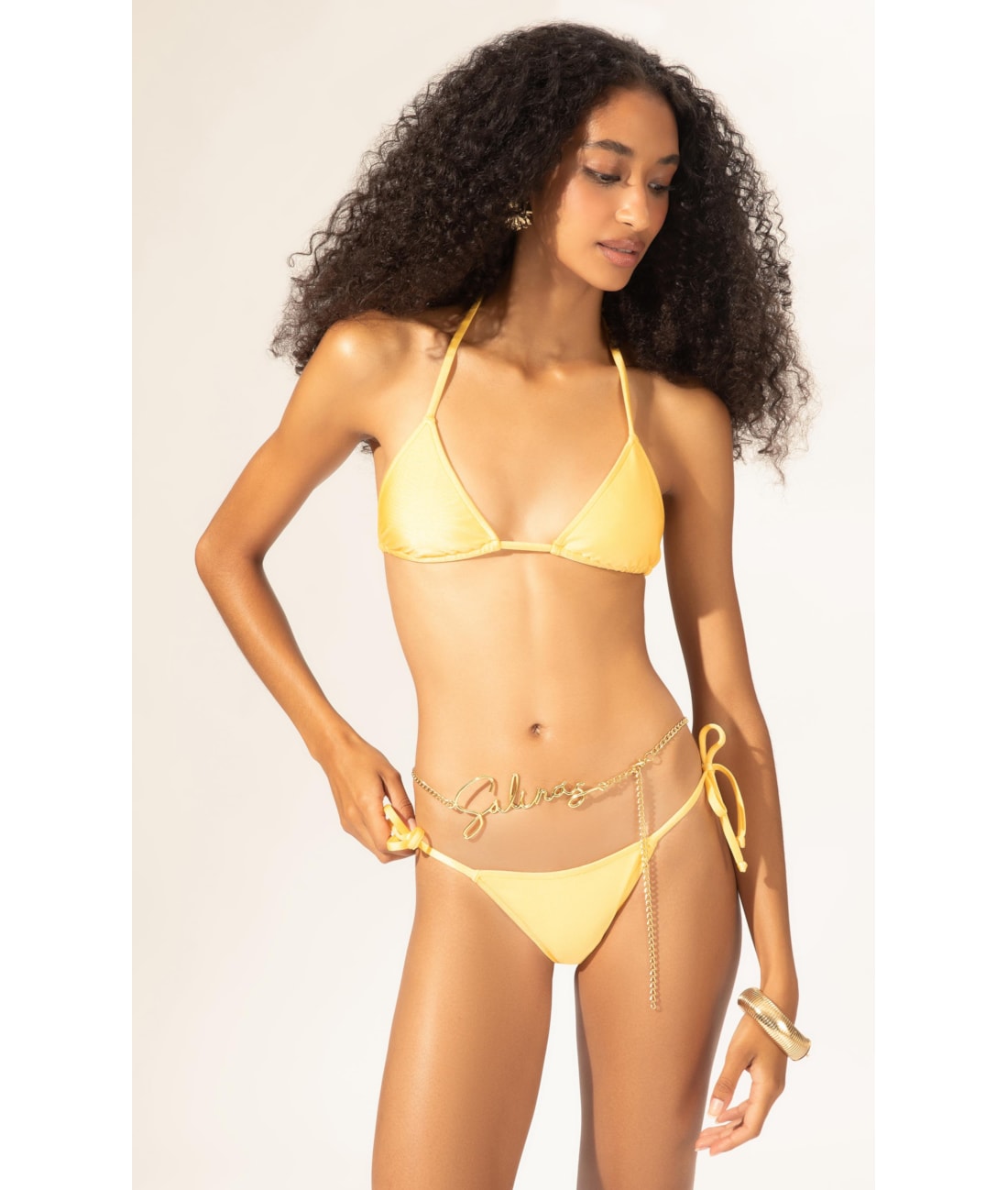 Biquíni Cortininha Rolotê Le Soleil Amarelo Claro