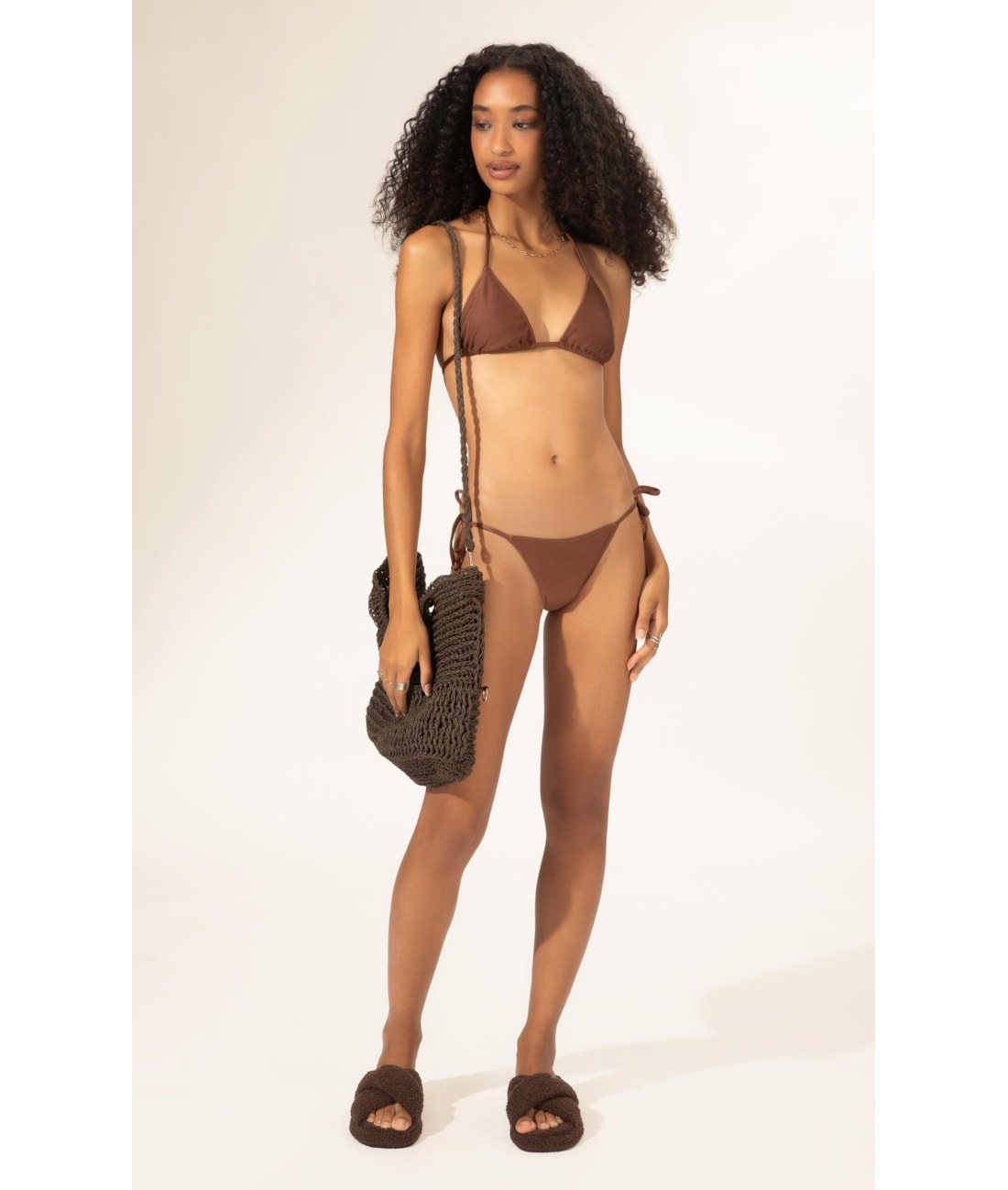 Biquíni Cortininha Rolotê Le Soleil Marrom