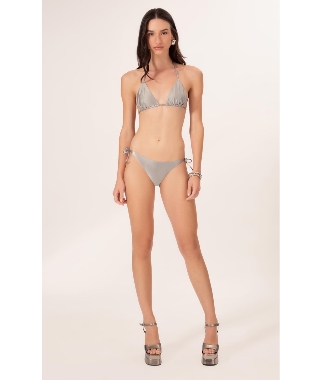 Biquíni Cortininha Rolotê Satin Skin Silver Gray