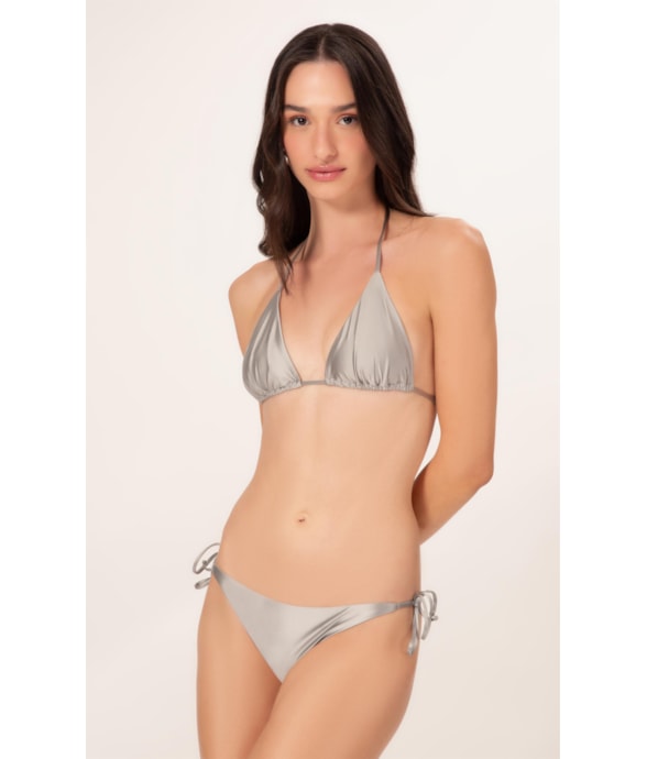 Biquíni Cortininha Rolotê Satin Skin Silver Gray