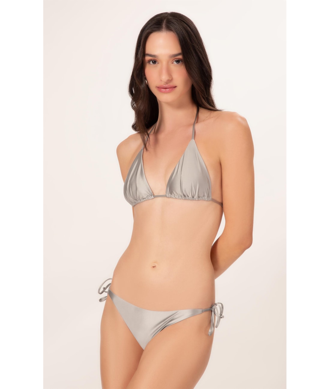 Biquíni Cortininha Rolotê Satin Skin Silver Gray