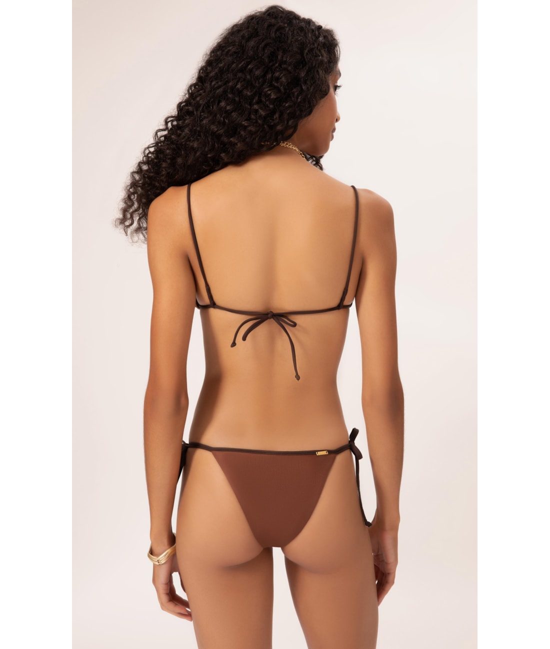 Biquíni Cortininha Viés Duo Marrom