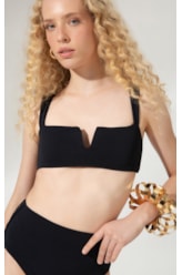 Biquíni Decote V Canelado Sculpt Preto