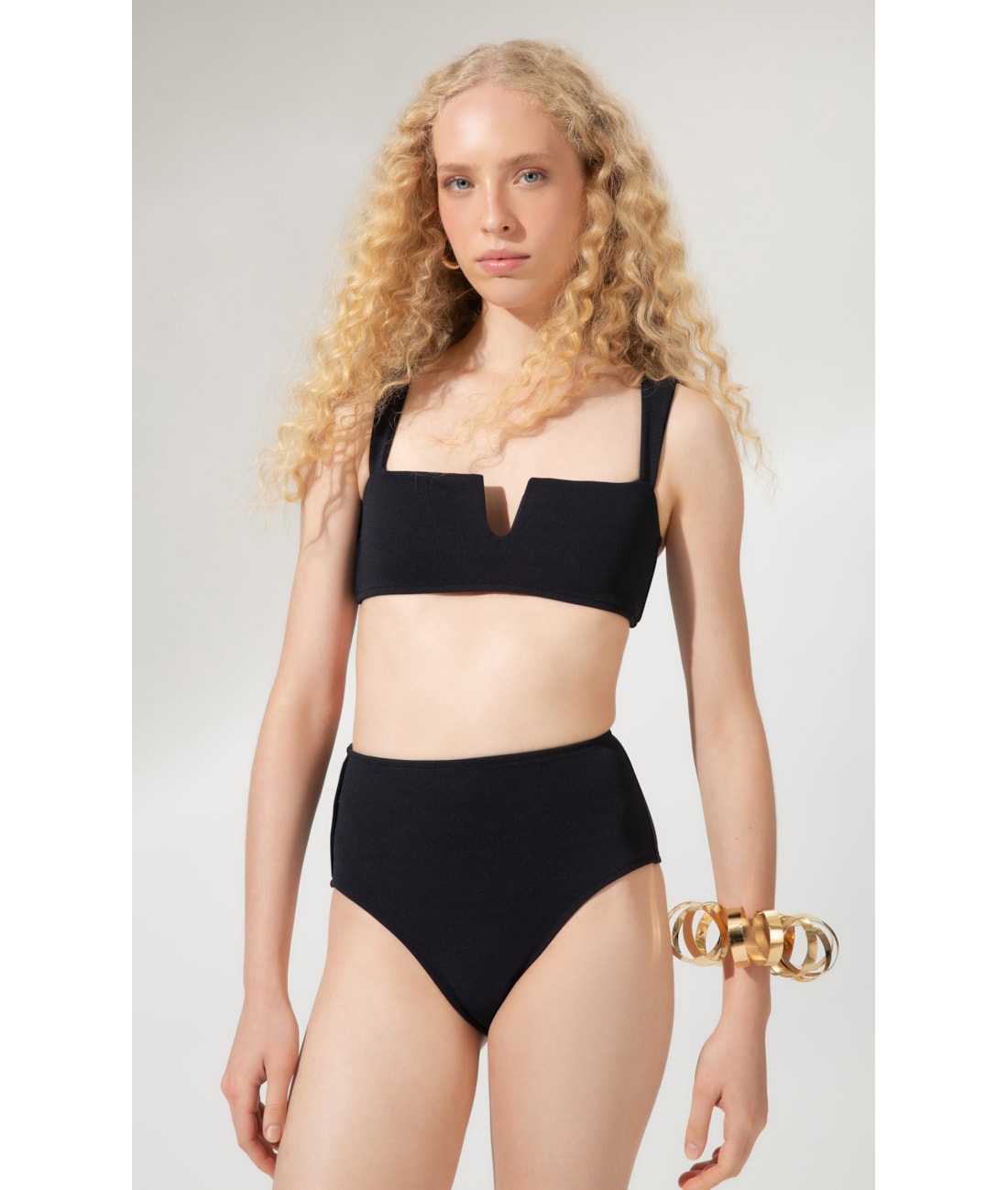 Biquíni Decote V Canelado Sculpt Preto