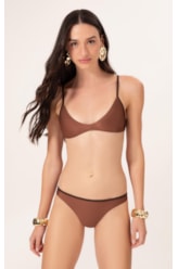 Biquíni Decote V Viés Duo Marrom