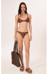 Biquíni Decote V Viés Duo Marrom