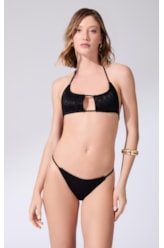Biquíni Faixa Canal Jacquard Laguna Preto