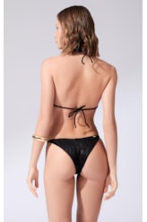 Biquíni Faixa Canal Jacquard Laguna Preto