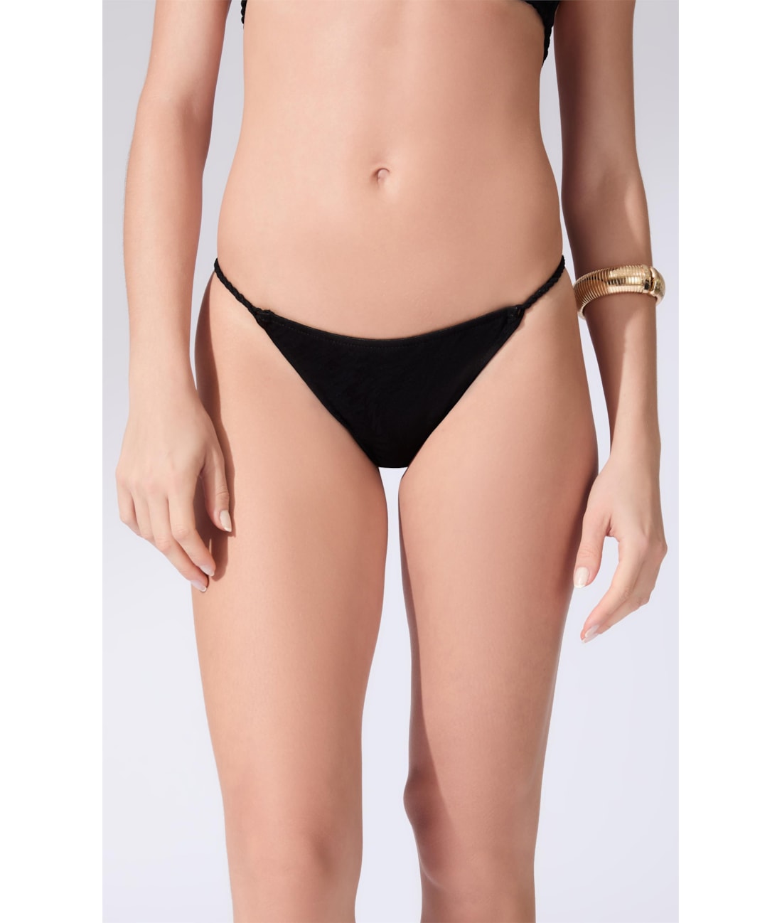 Biquíni Faixa Canal Jacquard Laguna Preto