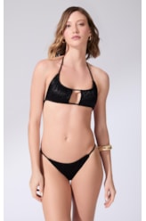 Biquíni Faixa Canal Jacquard Laguna Preto