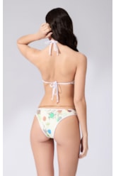 Biquíni Frente Única Viés Bouquet Off White
