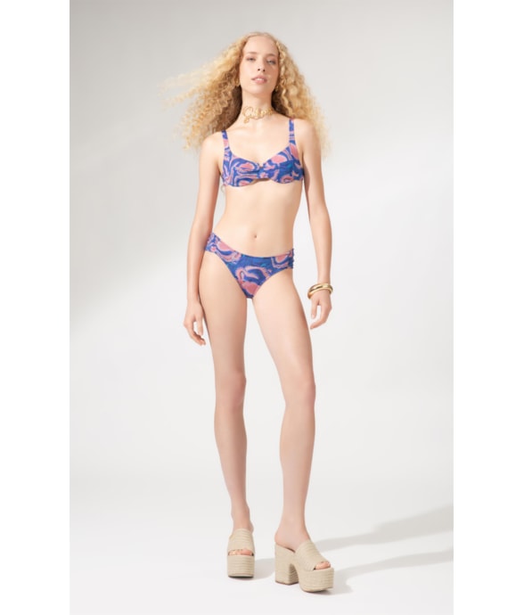 Biquíni Meia Taça Arco Comfort Sous-Marine Azul