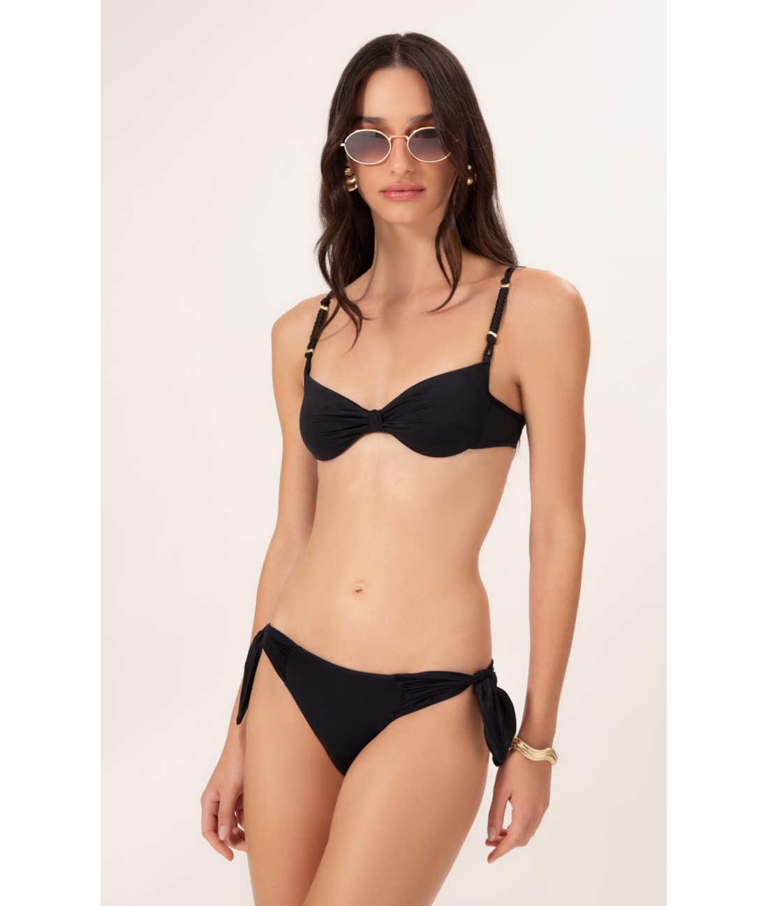 Biquíni Meia Taça Clean Draping Preto