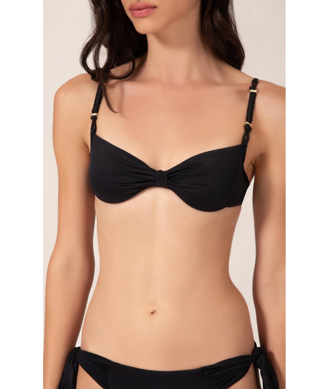 Biquíni Meia Taça Clean Draping Preto