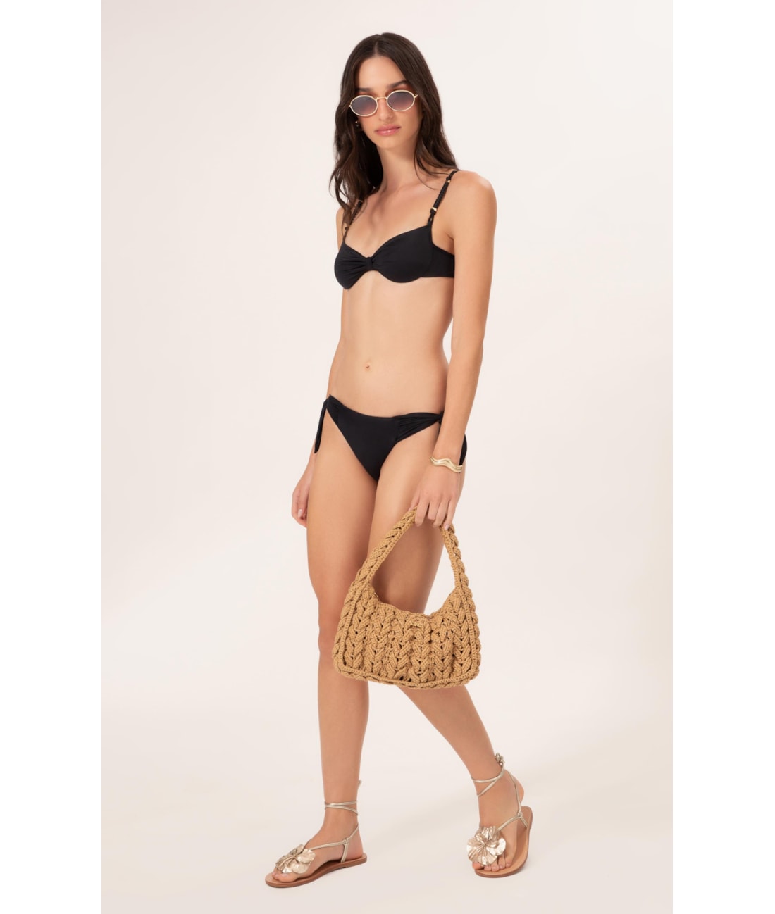 Biquíni Meia Taça Clean Draping Preto