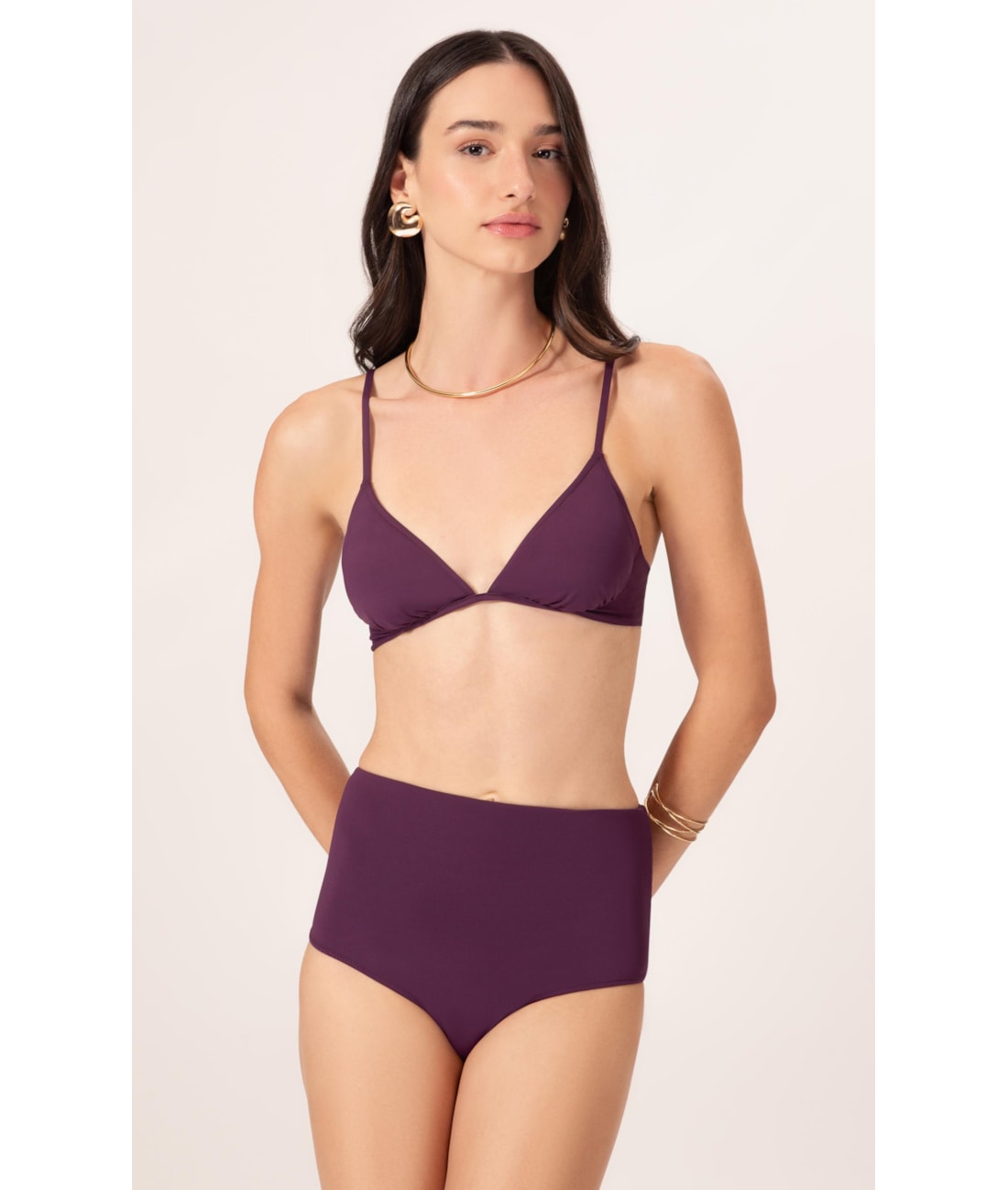 Biquíni Meia Taça Comfort Clássicos Beringela