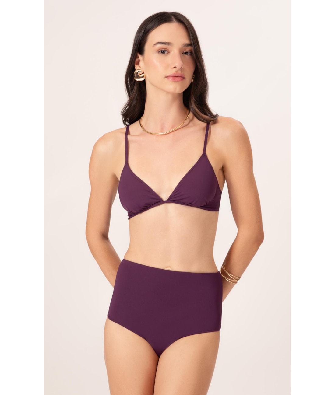 Biquíni Meia Taça Comfort Clássicos Beringela