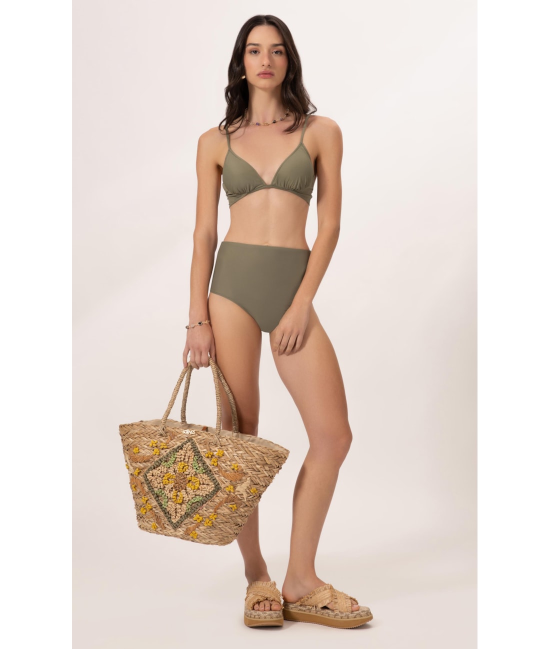 Biquíni Meia Taça Comfort Clássicos Verde Oliva