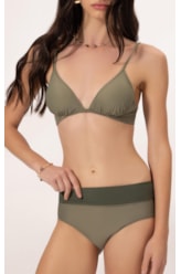 Biquíni Meia Taça Comfort Clássicos Verde Oliva