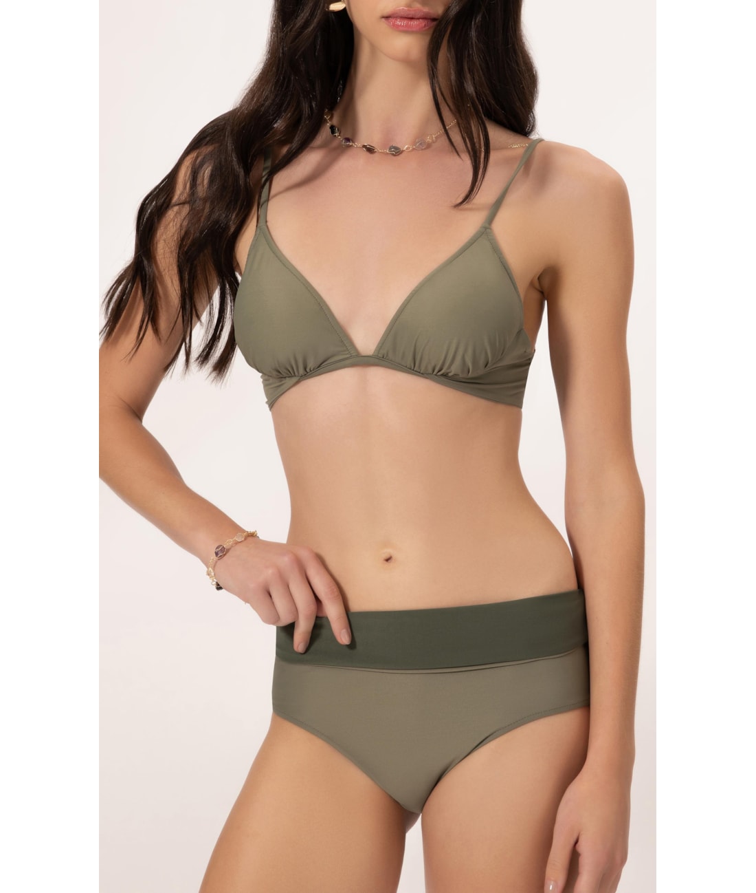 Biquíni Meia Taça Comfort Clássicos Verde Oliva