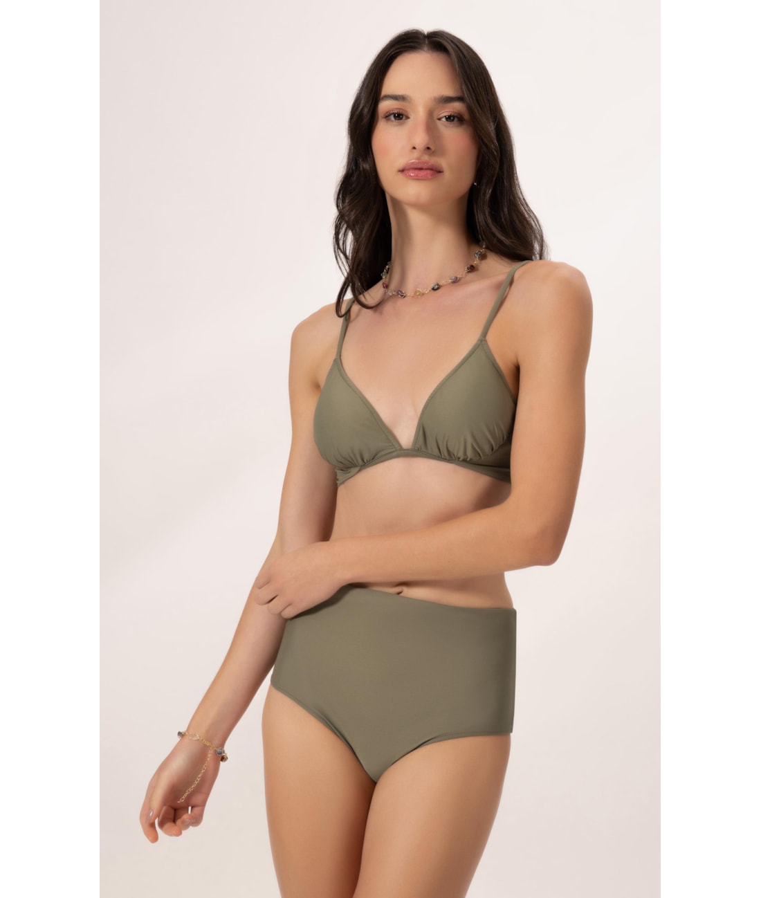 Biquíni Meia Taça Comfort Clássicos Verde Oliva