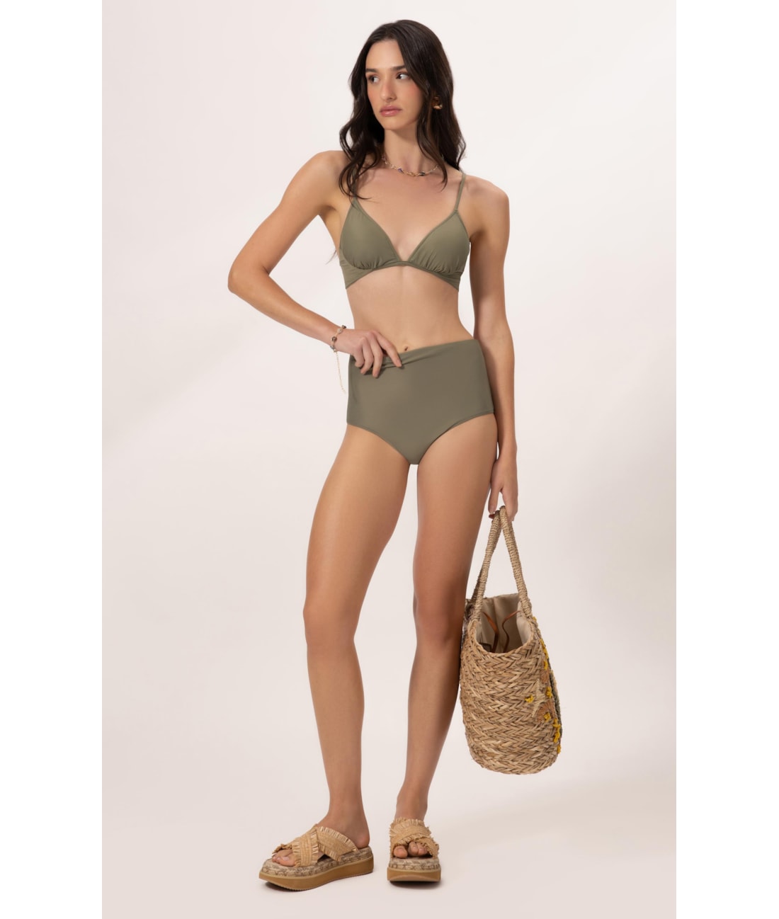 Biquíni Meia Taça Comfort Clássicos Verde Oliva