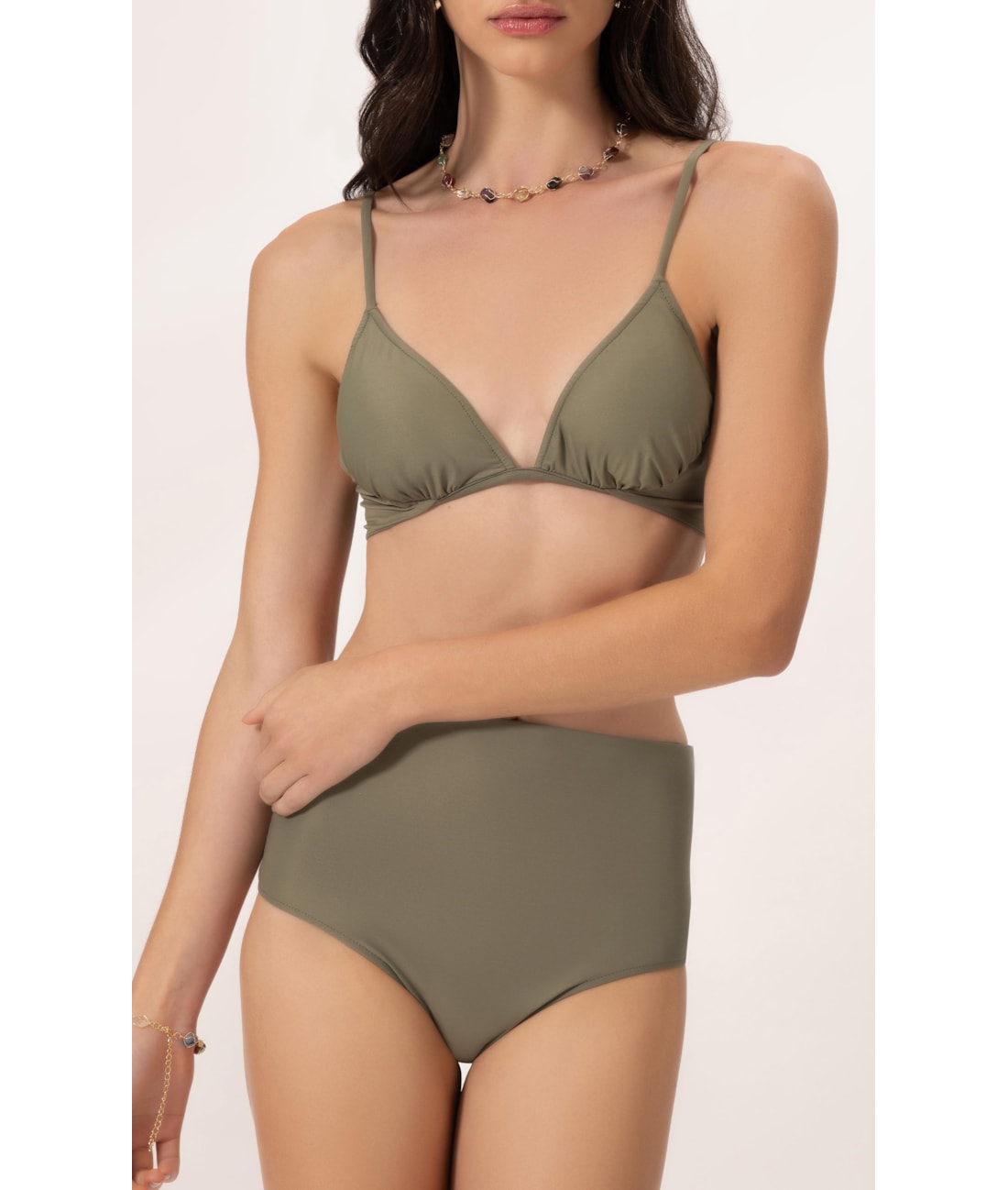 Biquíni Meia Taça Comfort Clássicos Verde Oliva