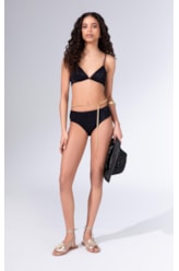 Biquíni Meia Taça Comfort Jacquard Laguna Preto