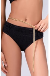 Biquíni Meia Taça Comfort Jacquard Laguna Preto