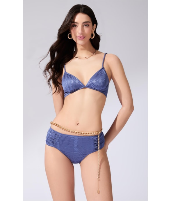 Biquíni Meia Taça Comfort Jacquard Laguna Roxo