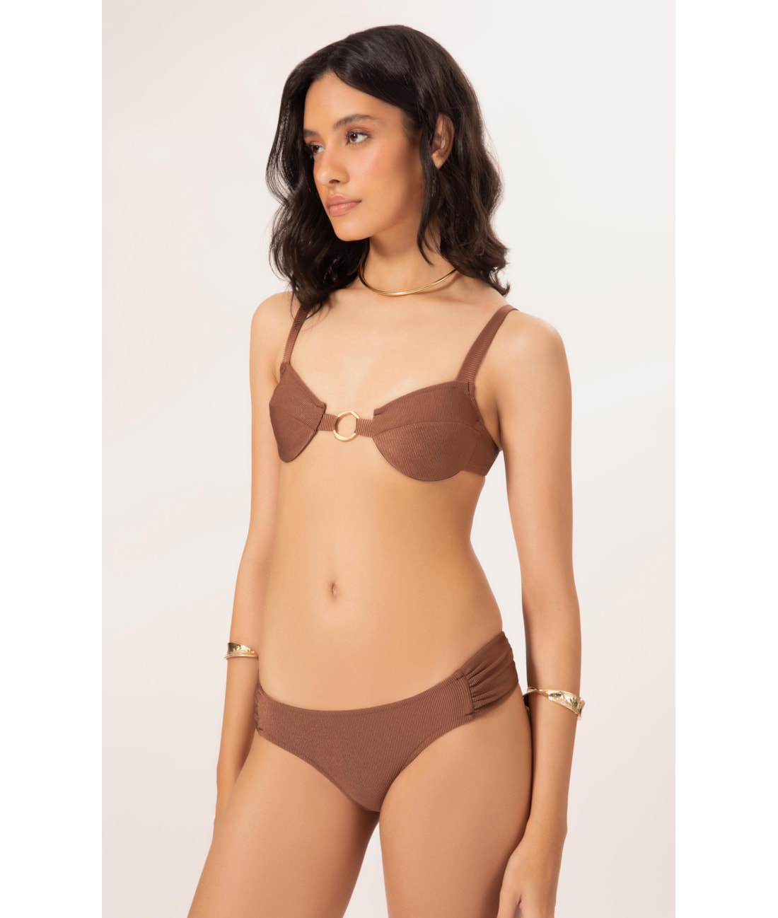 Biquíni Meia Taça Comfort Magic Marrom