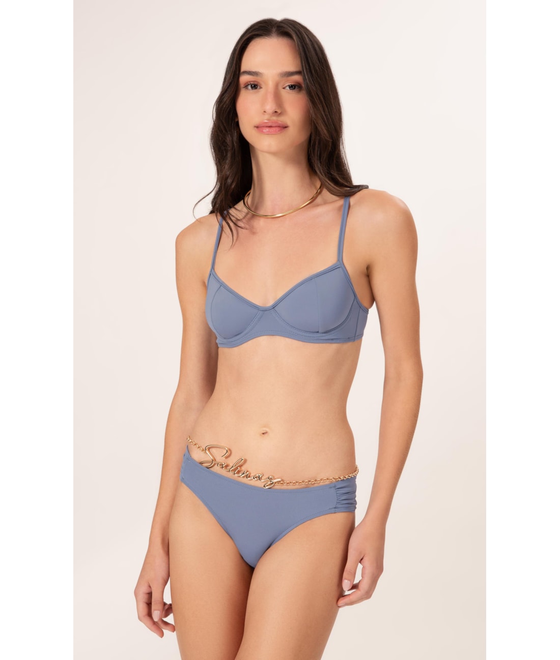 Biquíni Meia Taça Madonna Comfort Clássicos Azul Seco