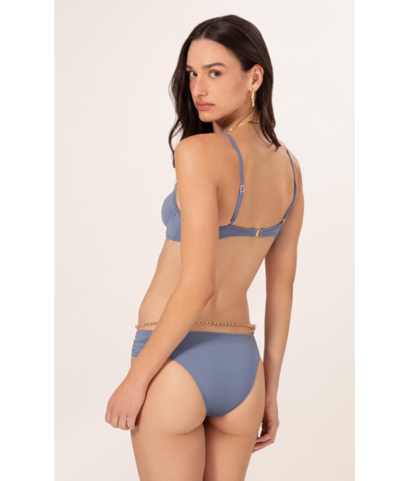 Biquíni Meia Taça Madonna Comfort Clássicos Azul Seco