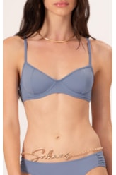 Biquíni Meia Taça Madonna Comfort Clássicos Azul Seco