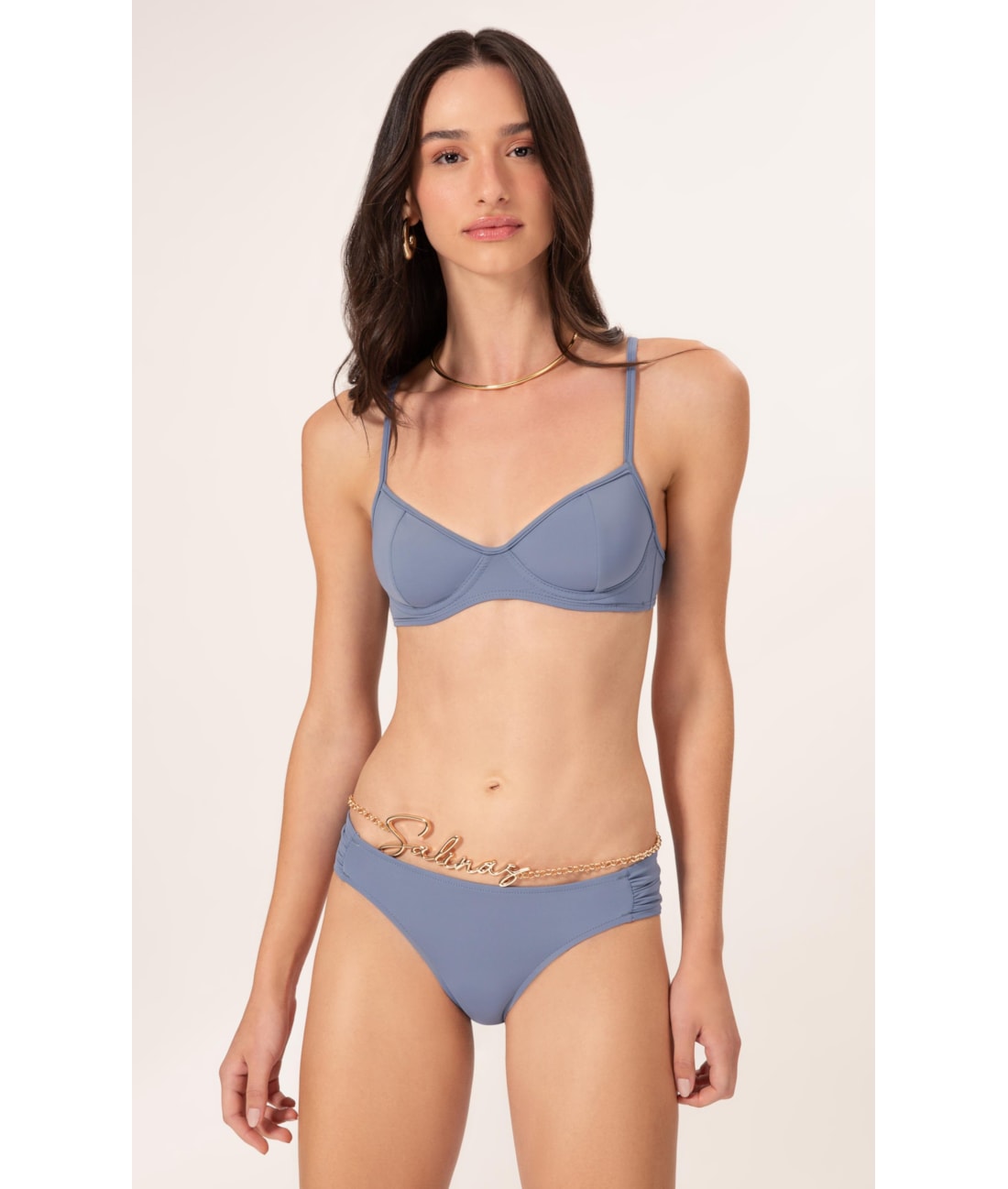 Biquíni Meia Taça Madonna Comfort Clássicos Azul Seco