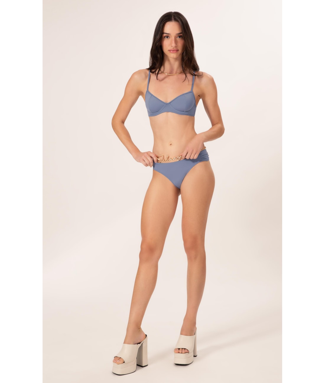 Biquíni Meia Taça Madonna Comfort Clássicos Azul Seco