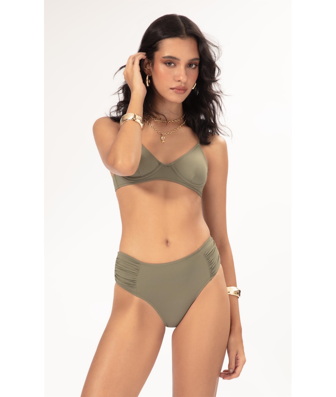 Biquíni Meia Taça Pala Clássicos Verde Oliva