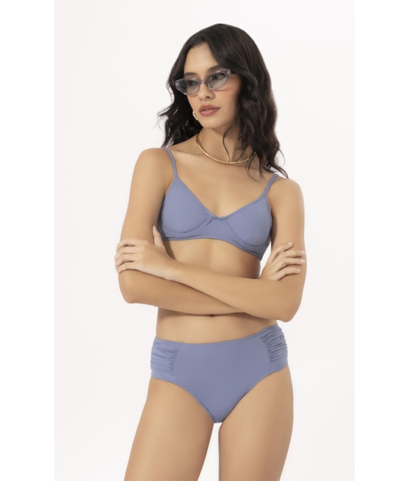Biquíni Meia Taça Pala Comfort Clássicos Azul Seco