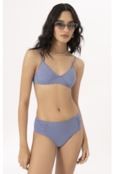Biquíni Meia Taça Pala Comfort Clássicos Azul Seco