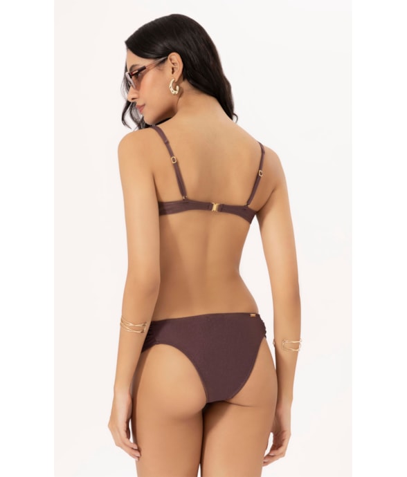 Biquíni Meia Taça Pala Comfort Magic Marrom Escuro