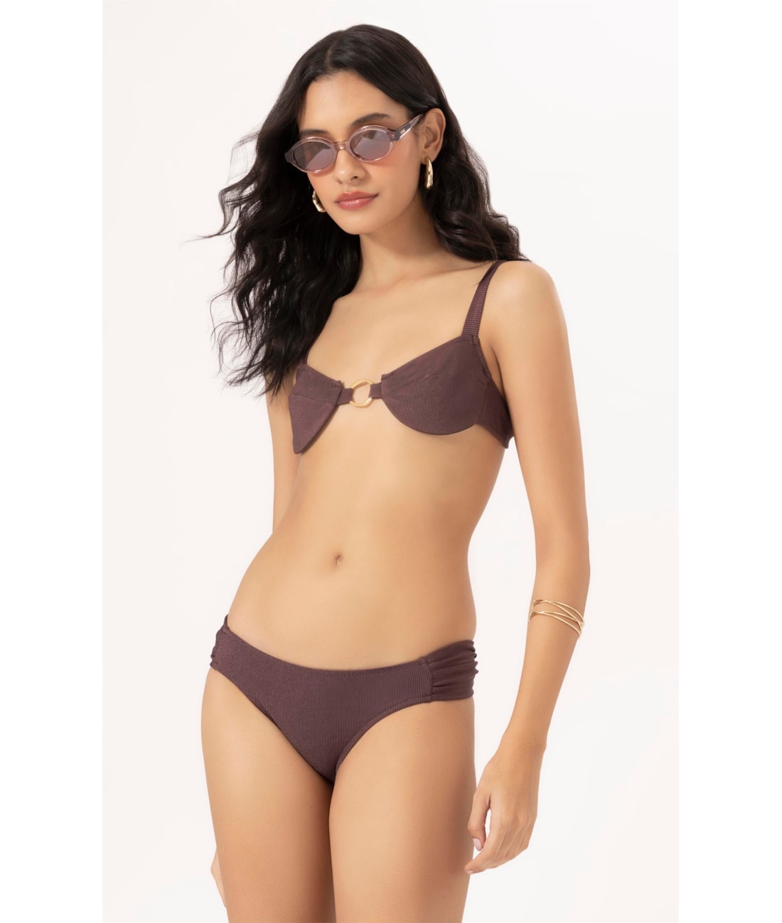 Biquíni Meia Taça Pala Comfort Magic Marrom Escuro