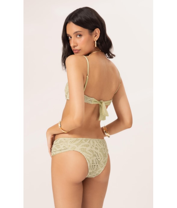 Biquíni Meia Taça Pala Comfort Rendado Lux Verde  Água