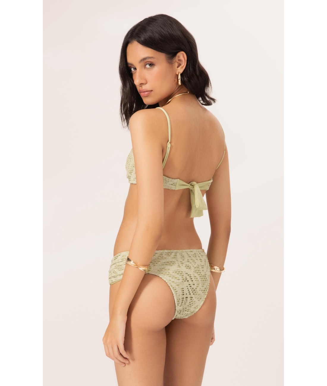 Biquíni Meia Taça Pala Comfort Rendado Lux Verde  Água