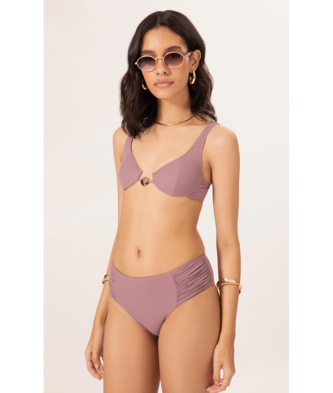 Biquíni Meia Taça Recorte Comfort Air Sense Old Purple
