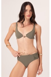Biquíni Meia Taça Recorte Comfort Air Sense Verde Militar