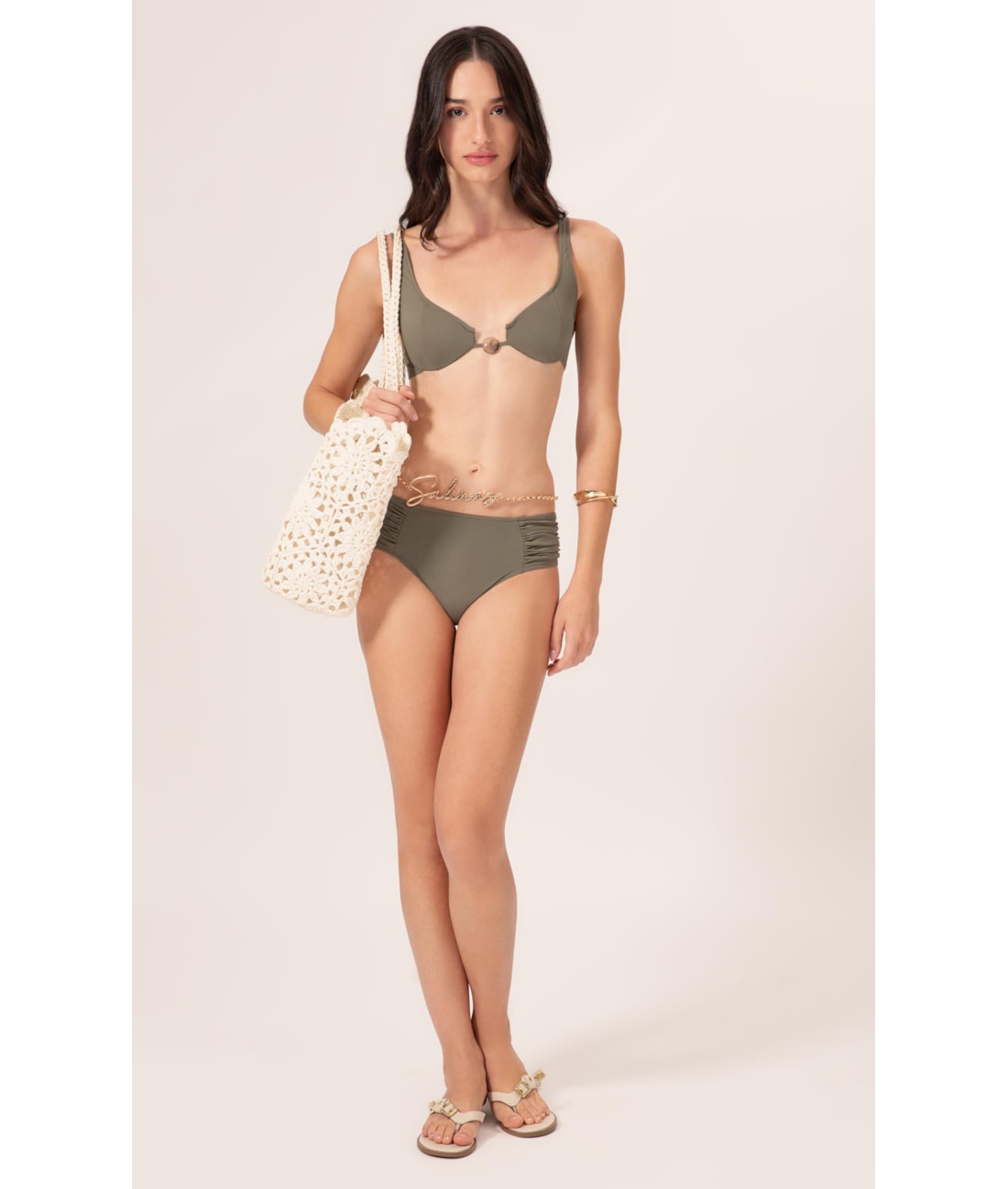 Biquíni Meia Taça Recorte Comfort Air Sense Verde Militar